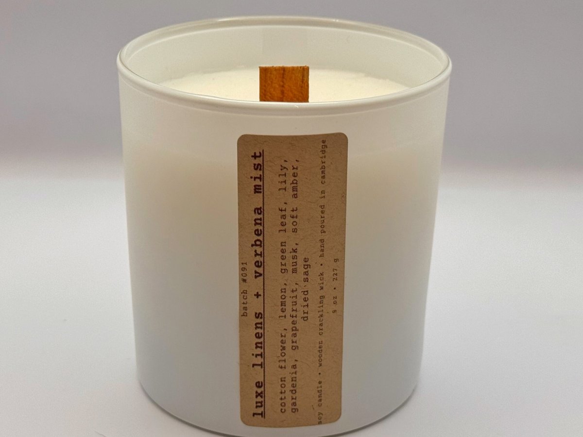 luxe linens + verbena mist candle - luxe linens + verbena mist candle - by kiele